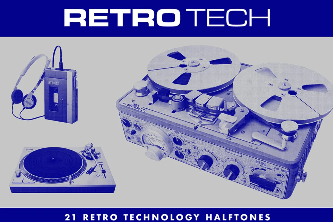 Retro Tech - 21 Technology Halftones