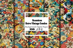Retro Vintage Comics Digital Pattern
