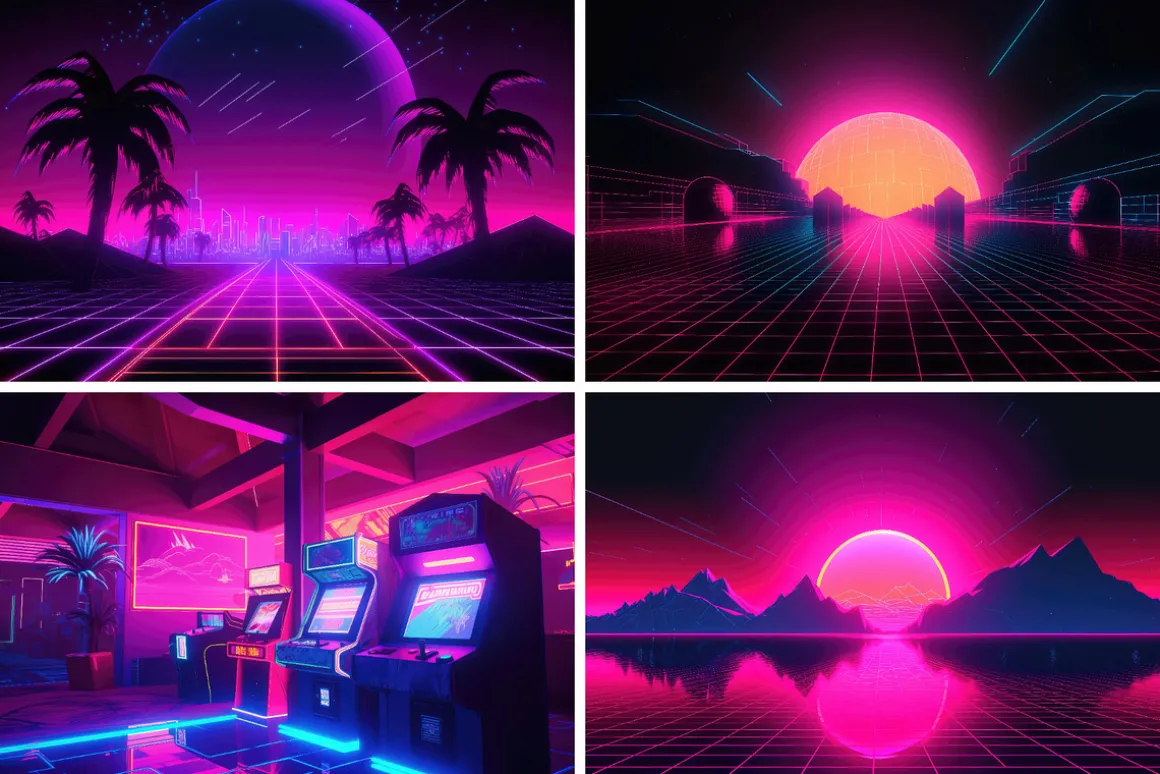 16 Retrowave Wallpapers in 6K