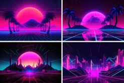 16 Retrowave Wallpapers in 6K