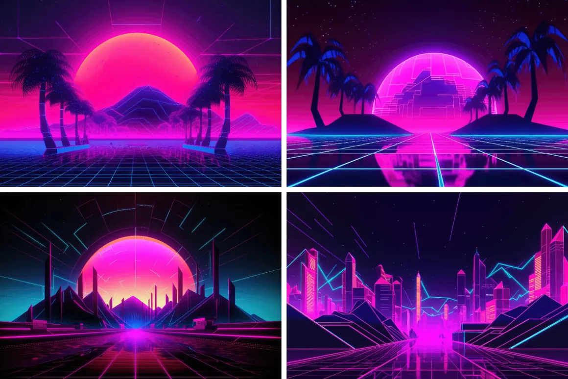 16 Retrowave Wallpapers in 6K
