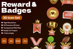 Reward & Badges 3D Icon Set