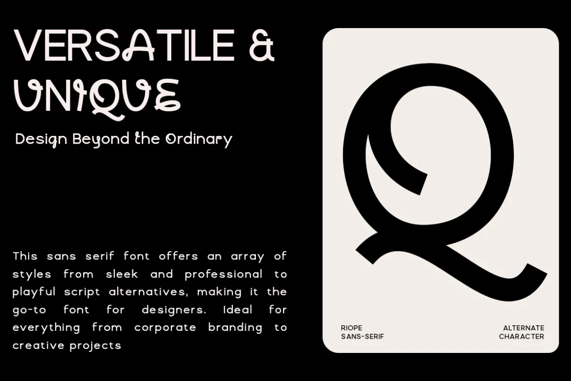 Riope - Unique Modern Logo Font