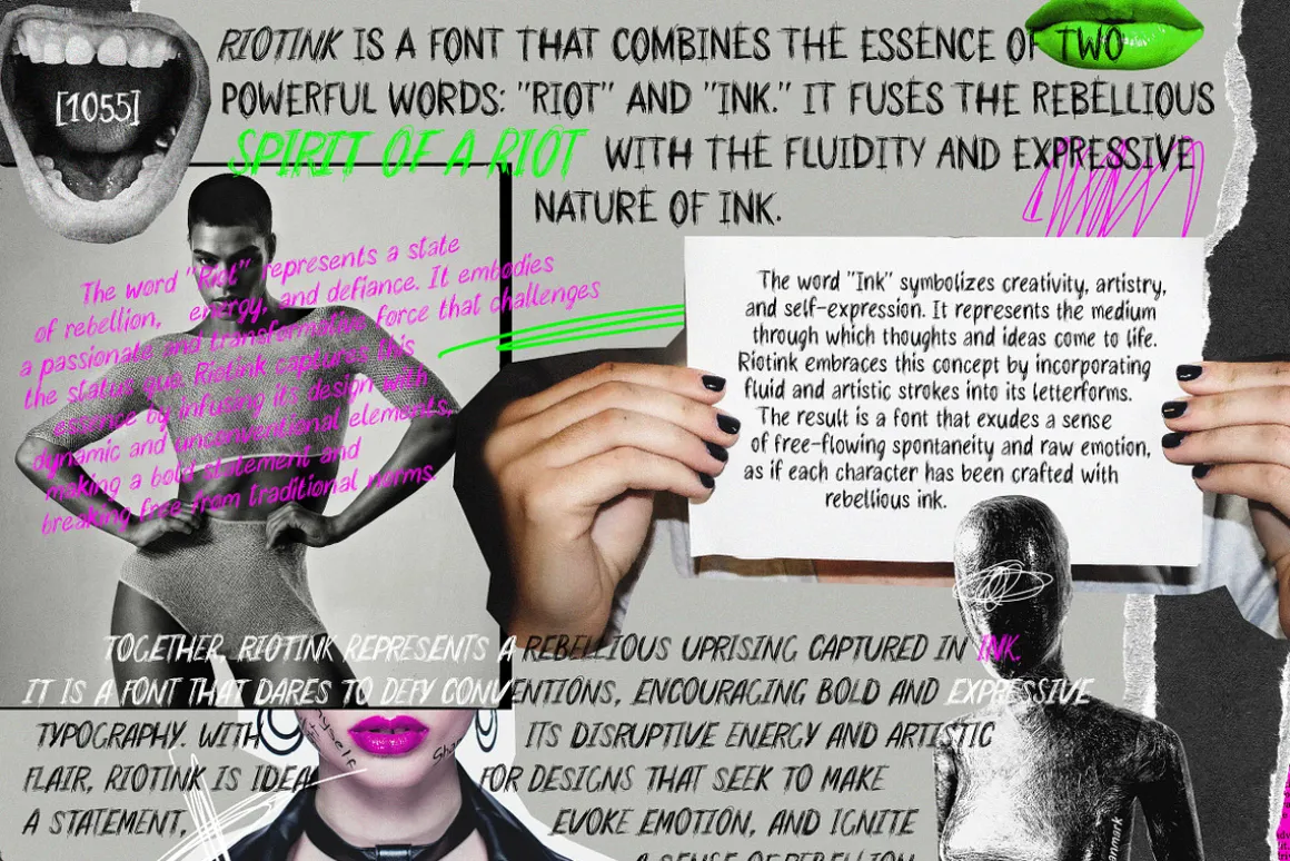 Riotink. Handwritten Scribble Font