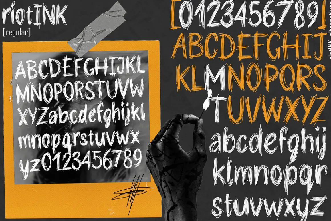 Riotink. Handwritten Scribble Font