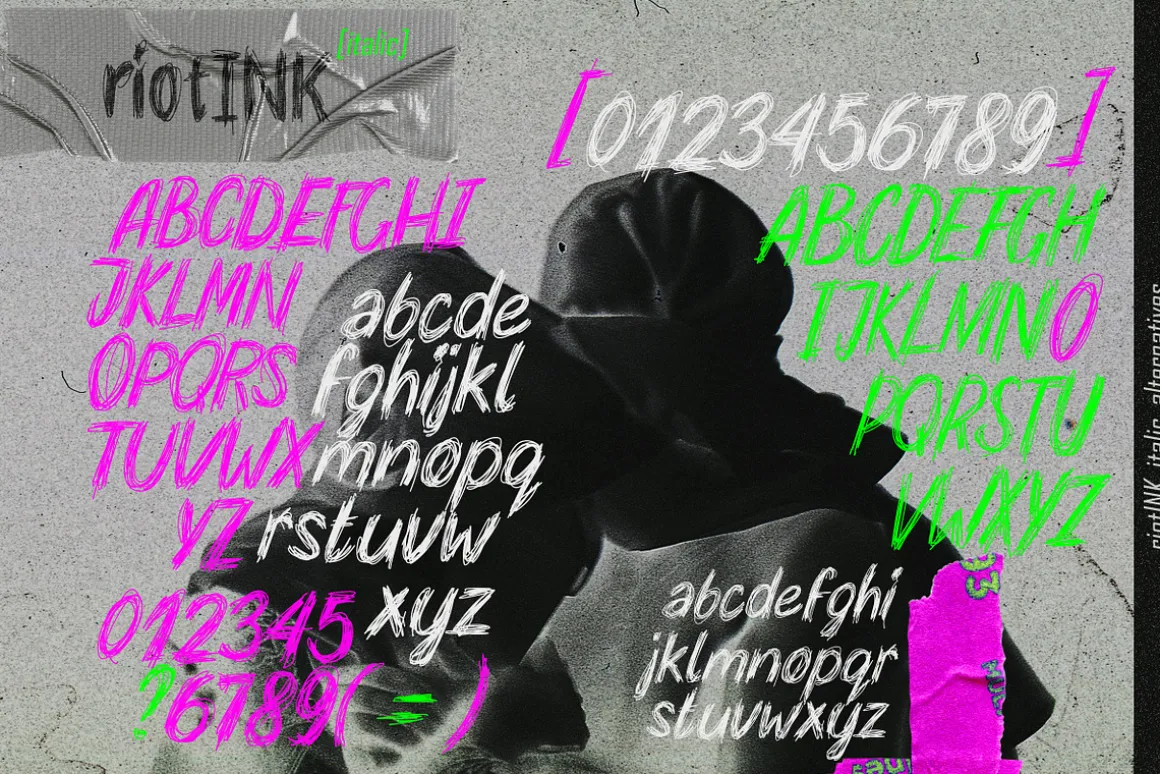 Riotink. Handwritten Scribble Font