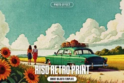 Riso Retro Print Photo Effect
