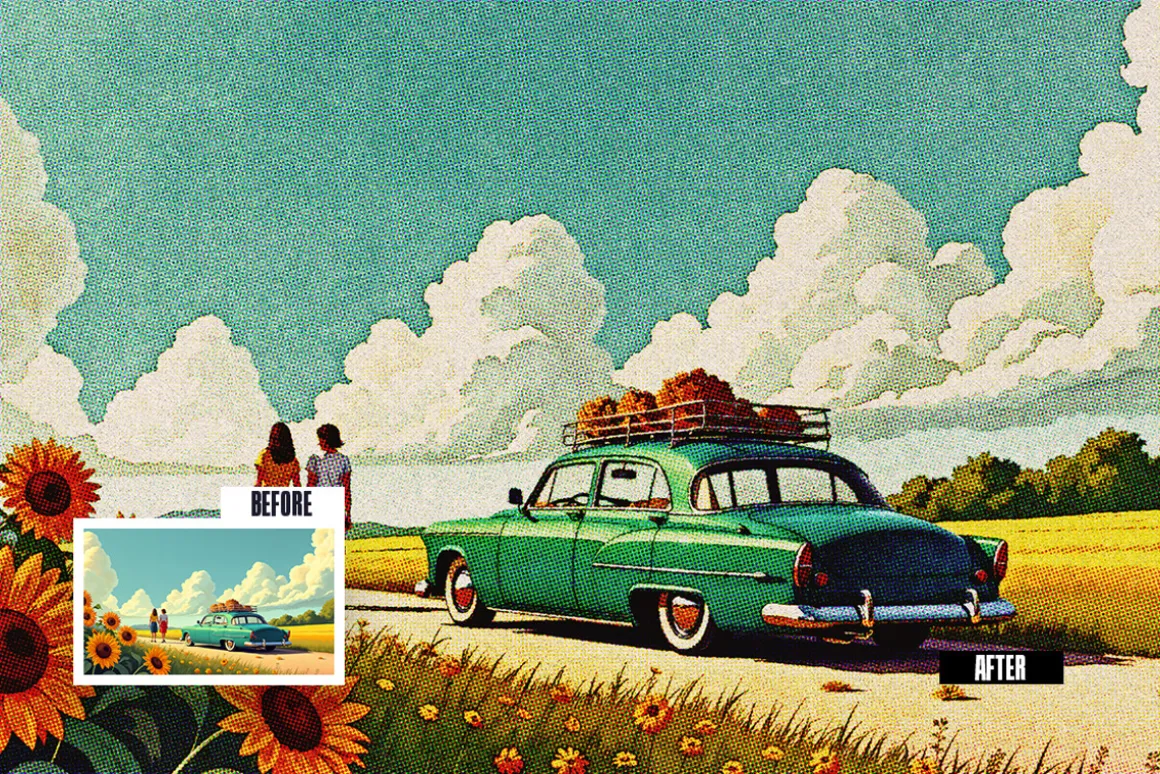 Riso Retro Print Photo Effect