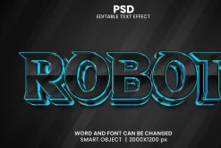 Robot 3d Editable Text Effect Style
