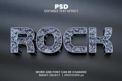 Rock 3d Editable Text Effect Style