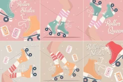 Roller Skates Illustrations