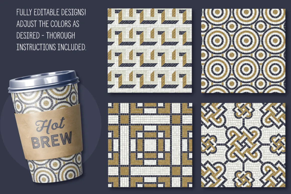 Roman Mosaic Repeat Patterns