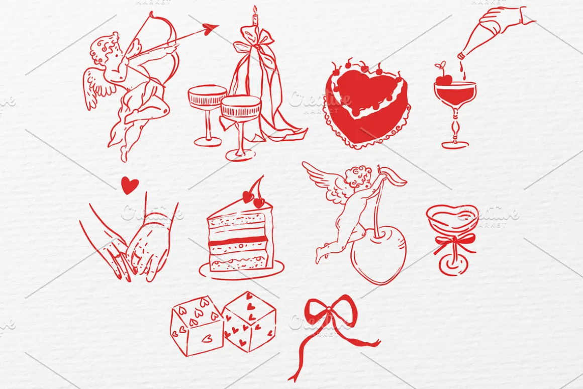 Romantic Clipart Bundle PNG & SVG