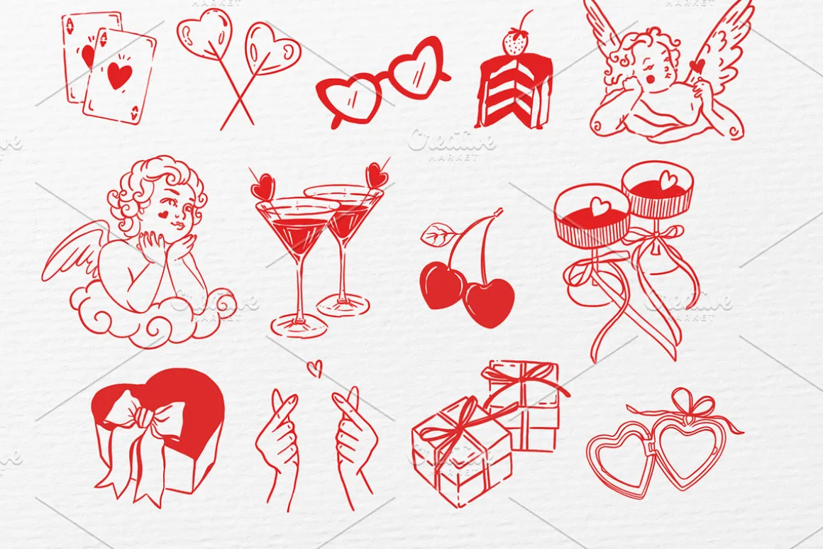 Romantic Clipart Bundle PNG & SVG