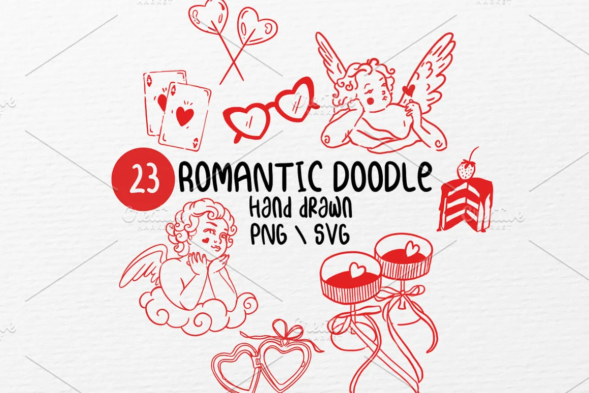 Romantic Clipart Bundle PNG & SVG
