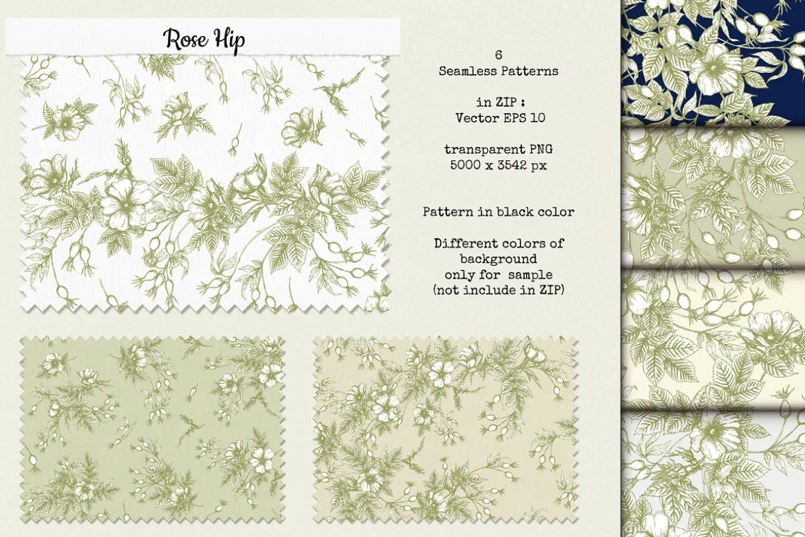 Rose Hip - 6 Seamless Patterns