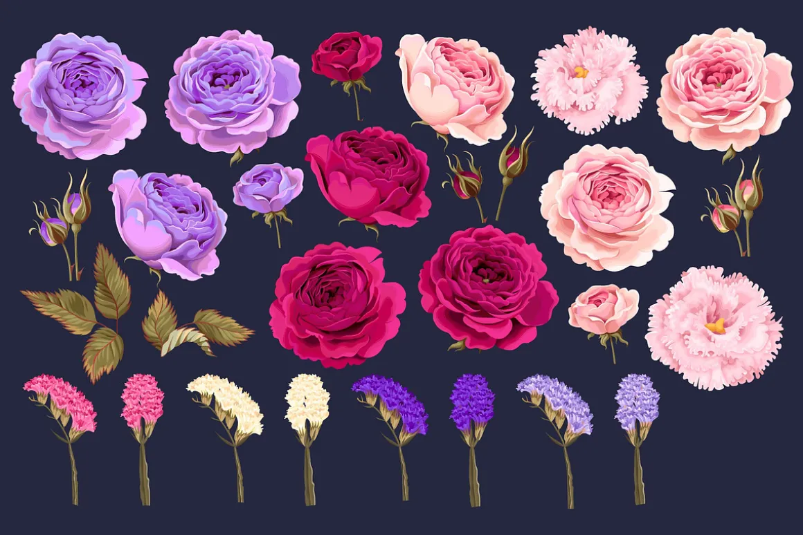 Roses and Dry Flowers Pattenrs