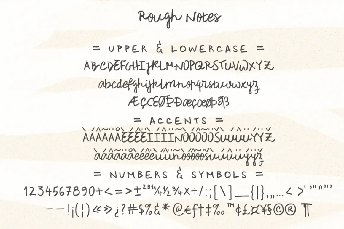 Rough Notes handwritten font