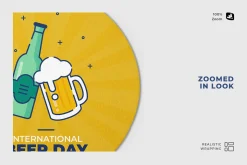 Round Beer Coaster Mockup