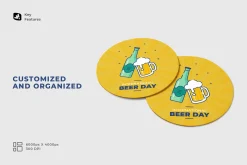 Round Beer Coaster Mockup