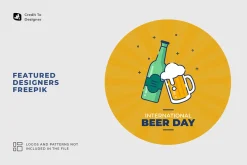 Round Beer Coaster Mockup