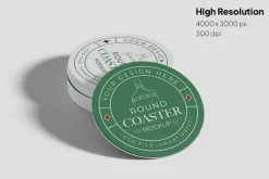 Round Coaster Mockup