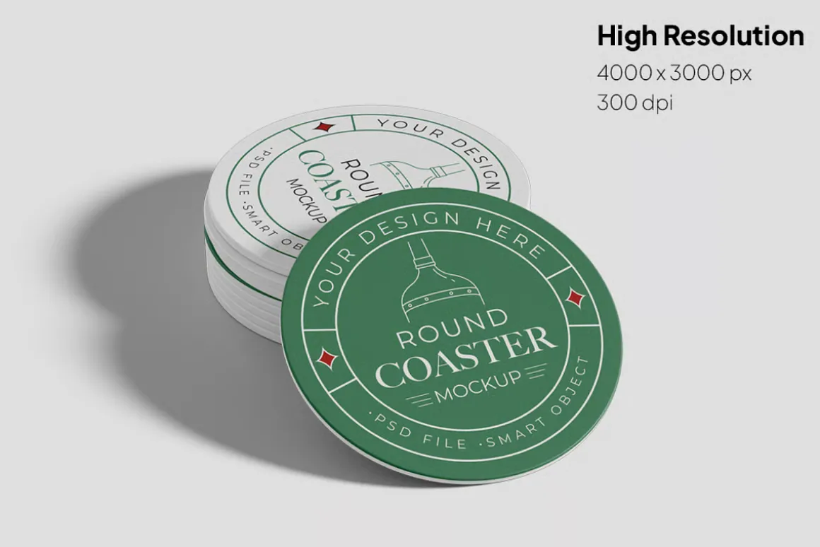 Round Coaster Mockup