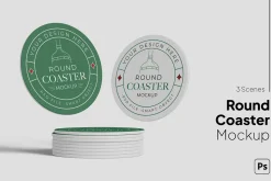 Round Coaster Mockup
