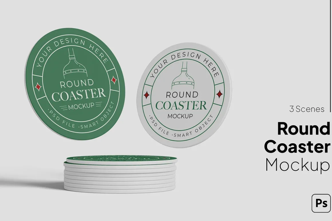 Round Coaster Mockup