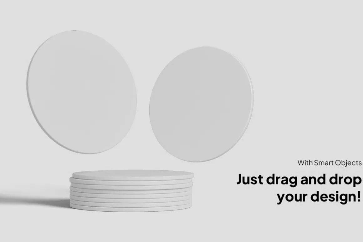 Round Coaster Mockup