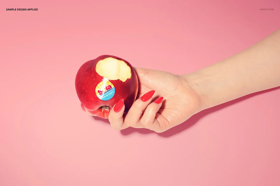 Round Fruit Sticker Mockup Set