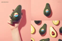 Round Fruit Sticker Mockup Set