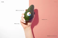 Round Fruit Sticker Mockup Set