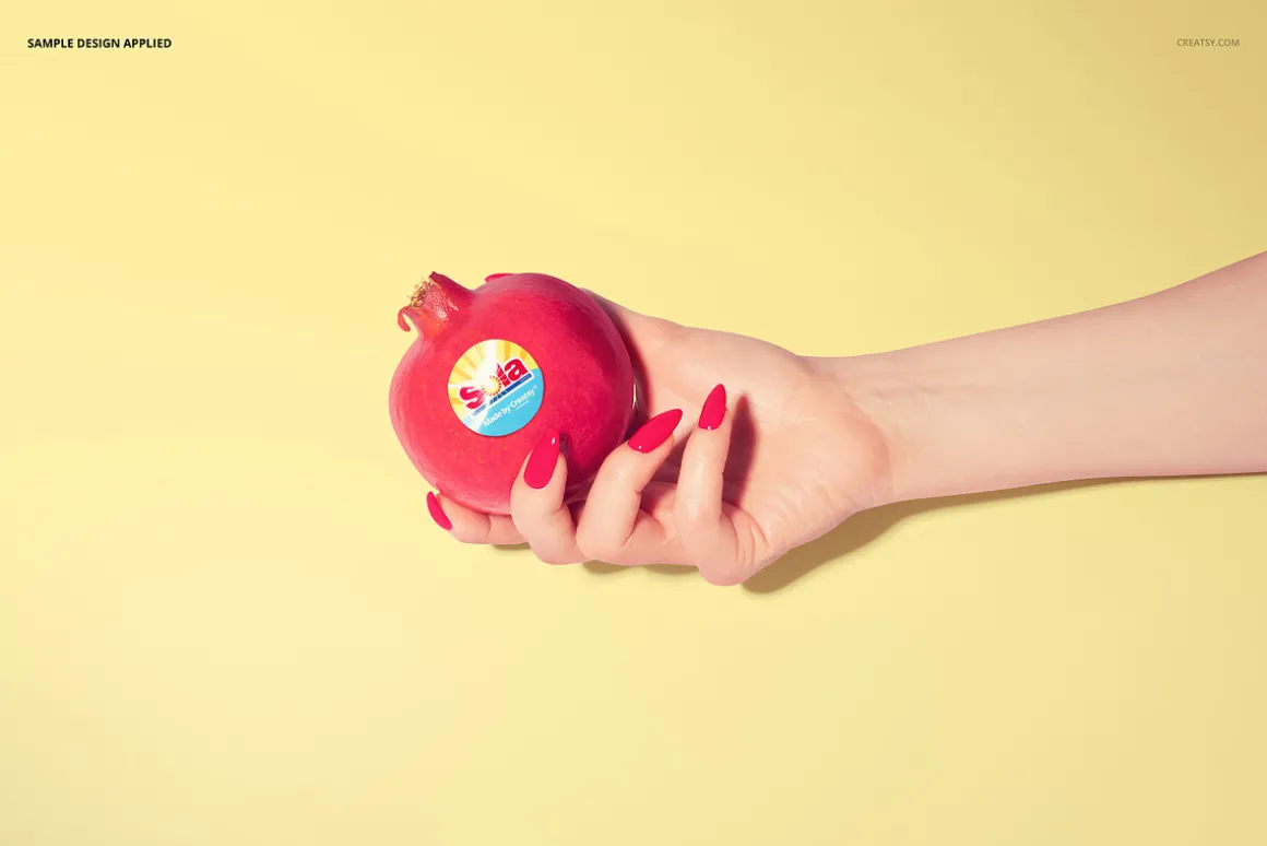 Round Fruit Sticker Mockup Set