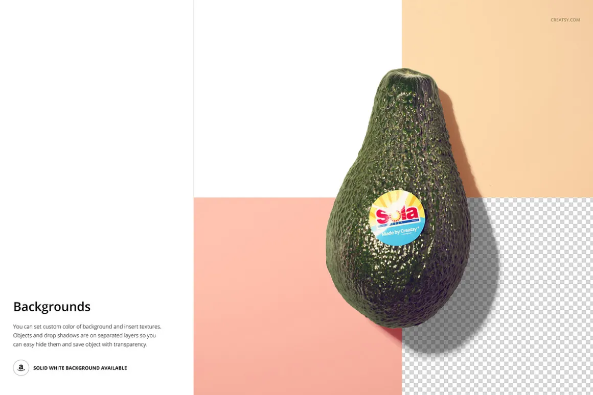 Round Fruit Sticker Mockup Set