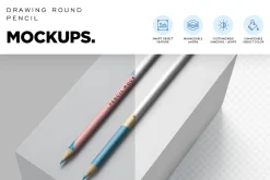 Round Pencil Mockups