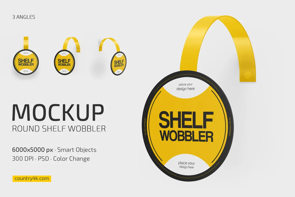 Round Shelf Wobbler Mockup Set