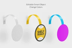 Round Shelf Wobbler Mockup Set