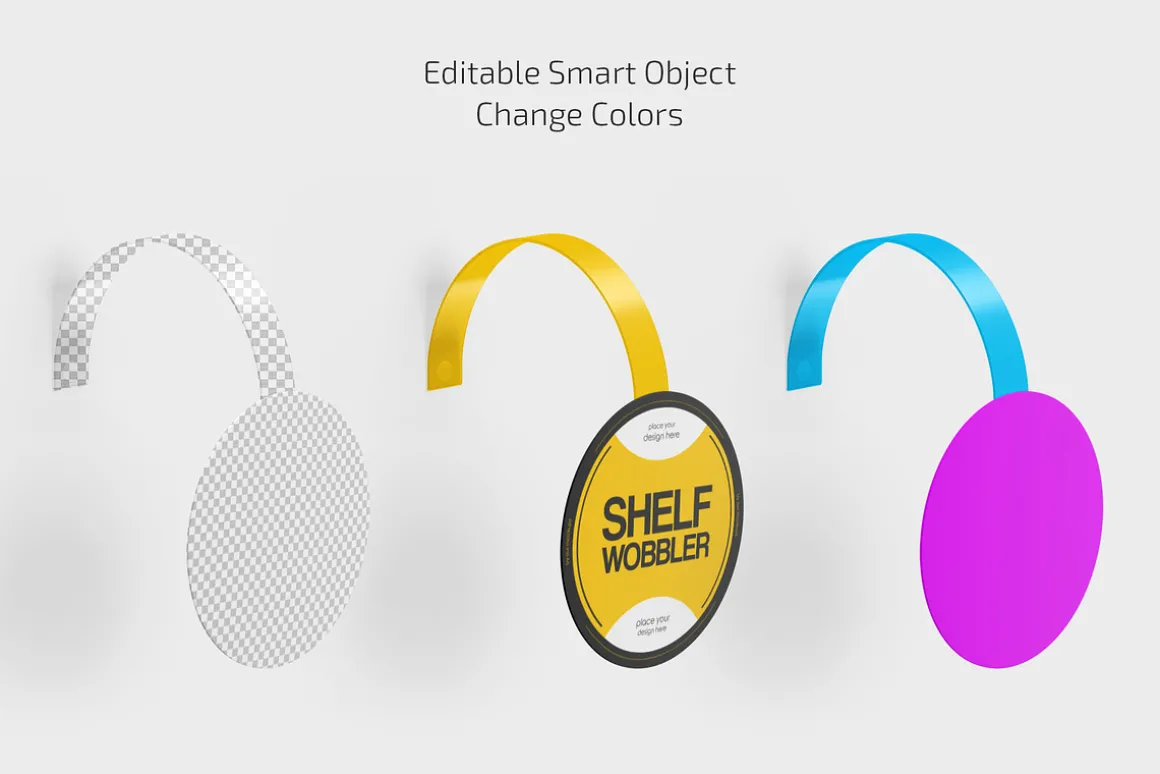 Round Shelf Wobbler Mockup Set