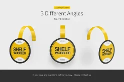 Round Shelf Wobbler Mockup Set