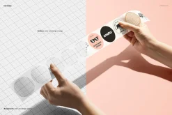 Round Stickers Tape Mockup
