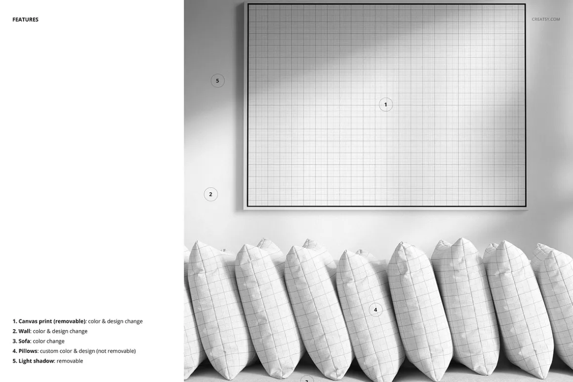 Row of Pillows Mockup