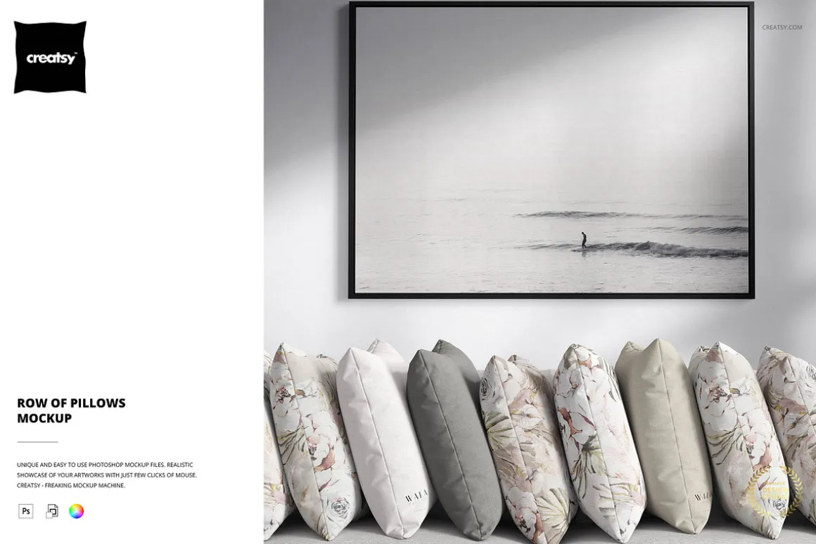 Row of Pillows Mockup