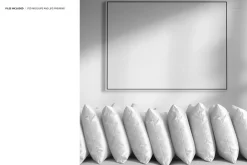 Row of Velvet Pillows Mockup