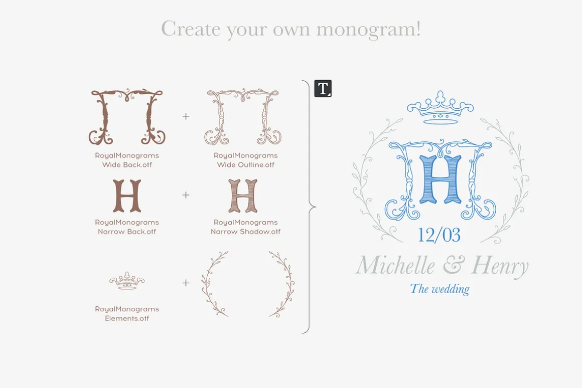 Royal Wedding Monograms font family