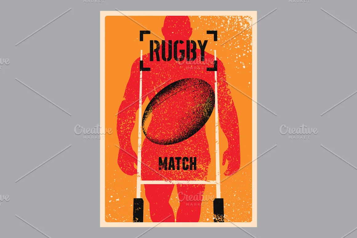 Rugby vintage grunge vector posters.