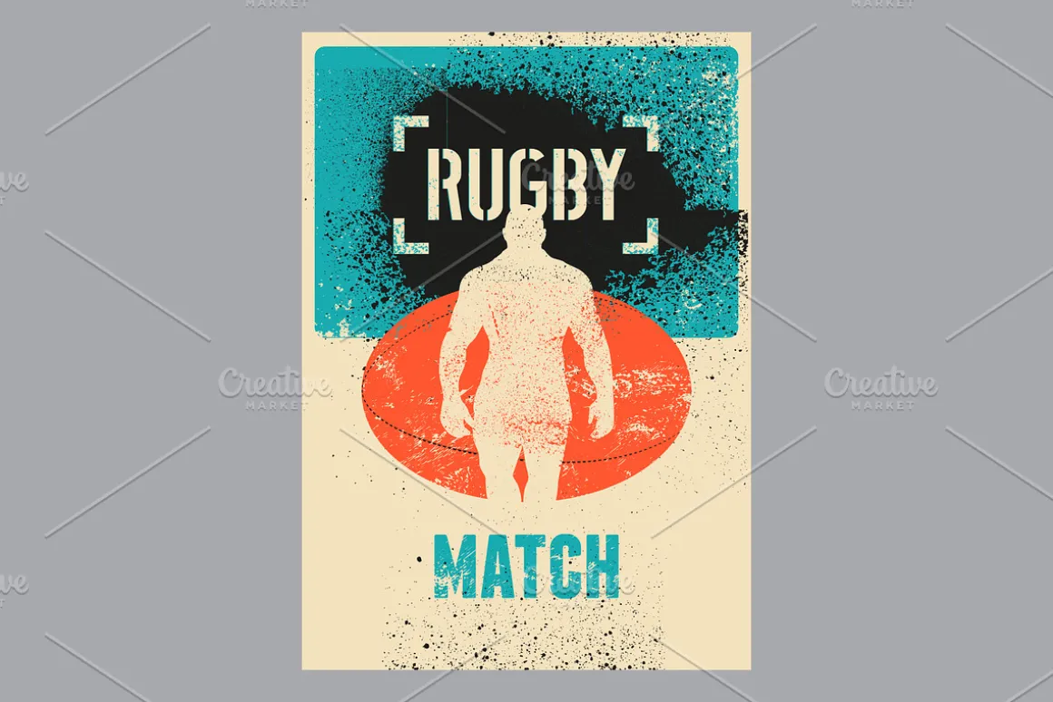 Rugby vintage grunge vector posters.