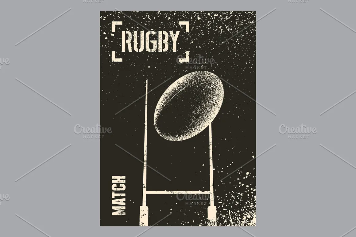Rugby vintage grunge vector posters.
