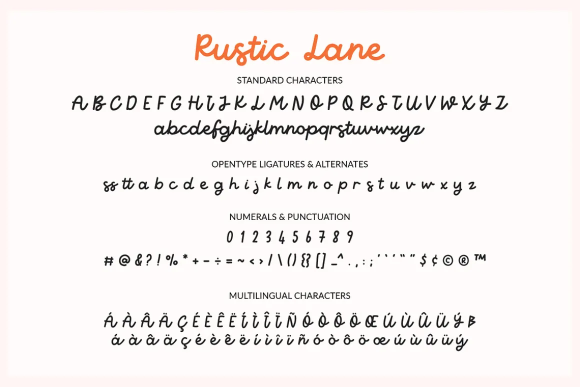 Rustic Lane Bold Handwritten Script