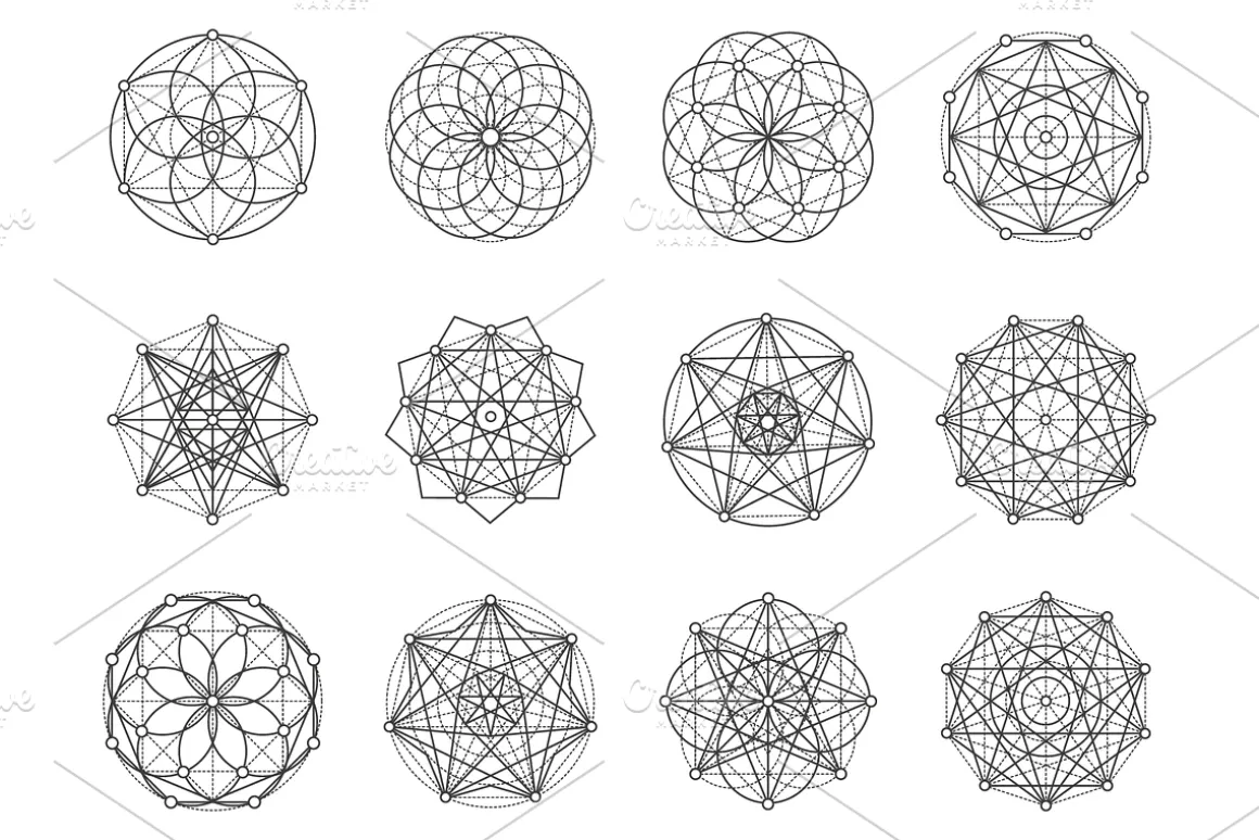 12 sacred geometry symbols